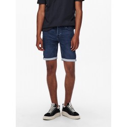 ONLY & SONS Ply Jog Denim Shorts - Blue Denim