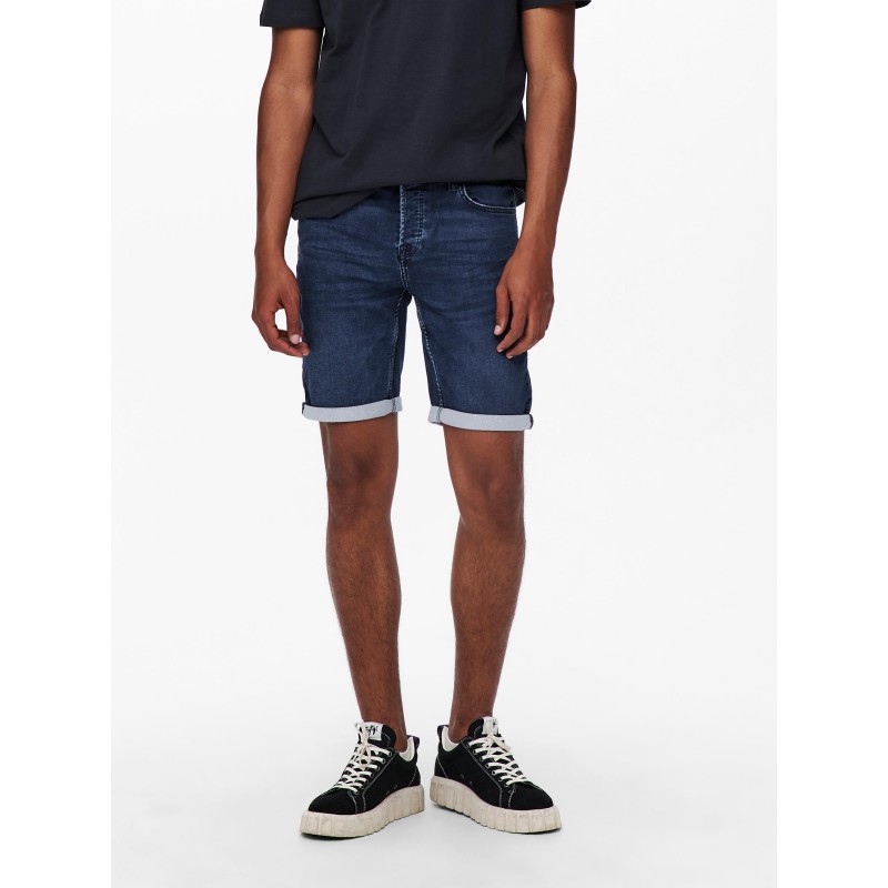 ONLY & SONS Ply Jog Denim Shorts - Blue Denim