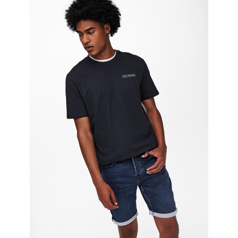 ONLY & SONS Ply Jog Denim Shorts - Blue Denim