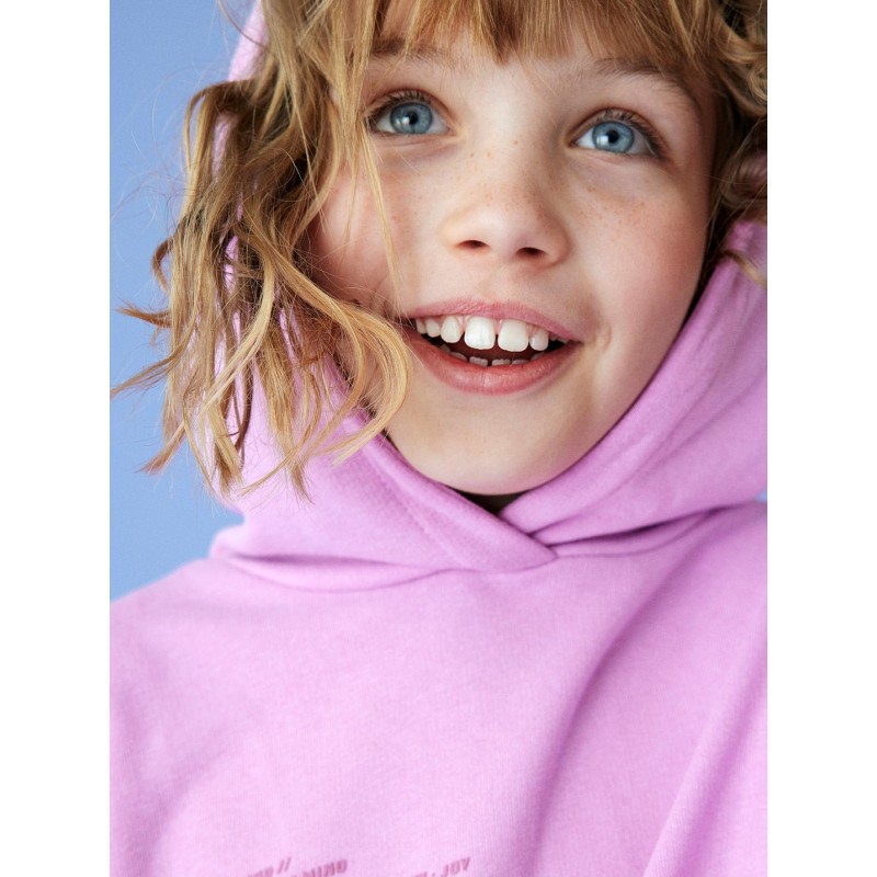 NAME IT KIDS pige - Mone sunshine mind hoodie- Orchid