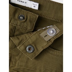 Name It Mini Sofus Lange Denim Shorts - Olive Night