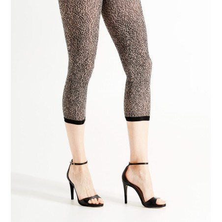 DECOY 70D 3/4 leggings Mikrofiber - Sort/leopard