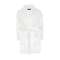 Decoy velour morgenkåbe - Råhvid