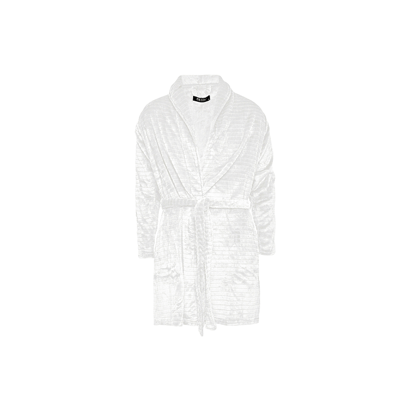 Decoy velour morgenkåbe - Råhvid