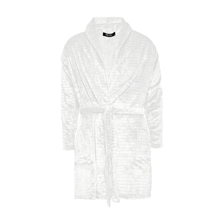 Decoy velour morgenkåbe - Råhvid