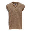 Only & Sons V-hals Strikvest - Chinchilla