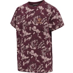 Hummel Hazel blomstret T-shirt - Windsor Wine