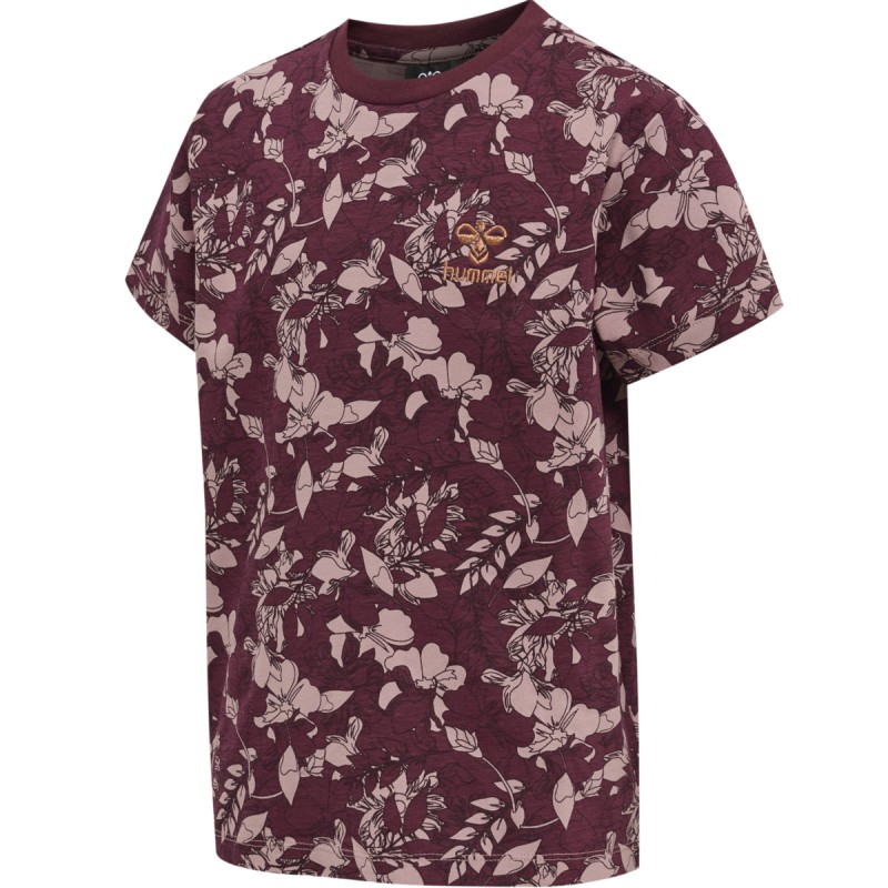 Hummel Hazel blomstret T-shirt - Windsor Wine