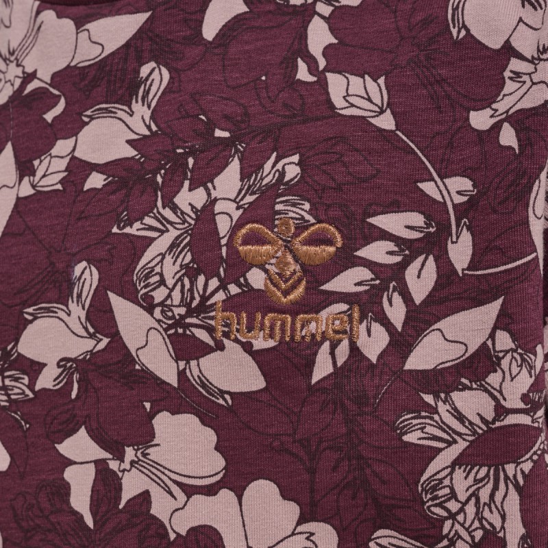 Hummel Hazel blomstret T-shirt - Windsor Wine