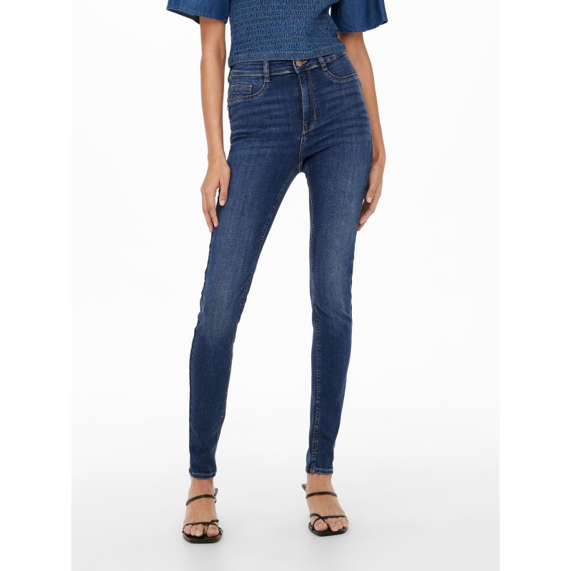 JDY Vega high push skinny fit jeans - Dark Blue