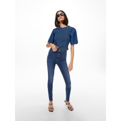 JDY Vega high push skinny fit jeans - Dark Blue