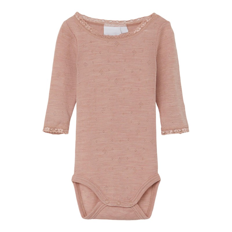 Name It Baby Wang langærmet Uld Bodystocking - Roebuck