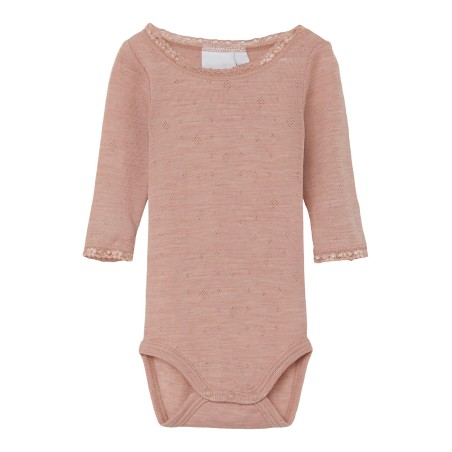 Name It Baby Wang langærmet Uld Bodystocking - Roebuck