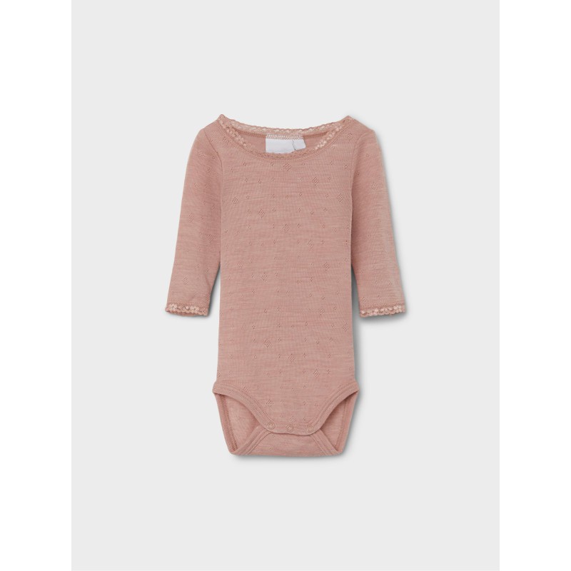 Name It Baby Wang langærmet Uld Bodystocking - Roebuck