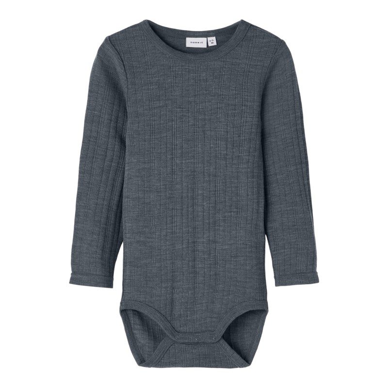 Name It Baby Wang langærmet uld bodystocking - Turbulence