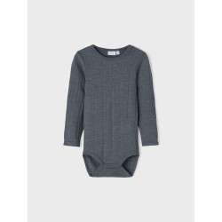 Name It Baby Wang langærmet uld bodystocking - Turbulence