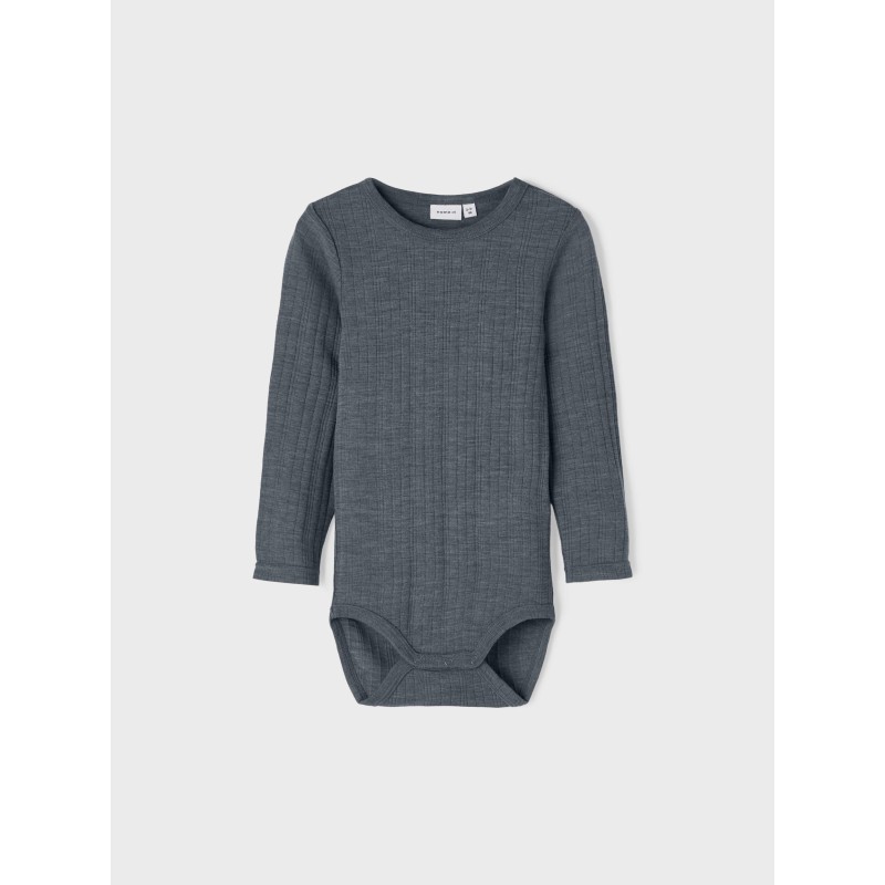 Name It Baby Wang langærmet uld bodystocking - Turbulence