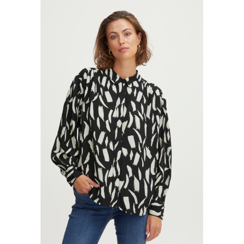 Fransa Geto Skjorte Med Grafisk Print - Sort