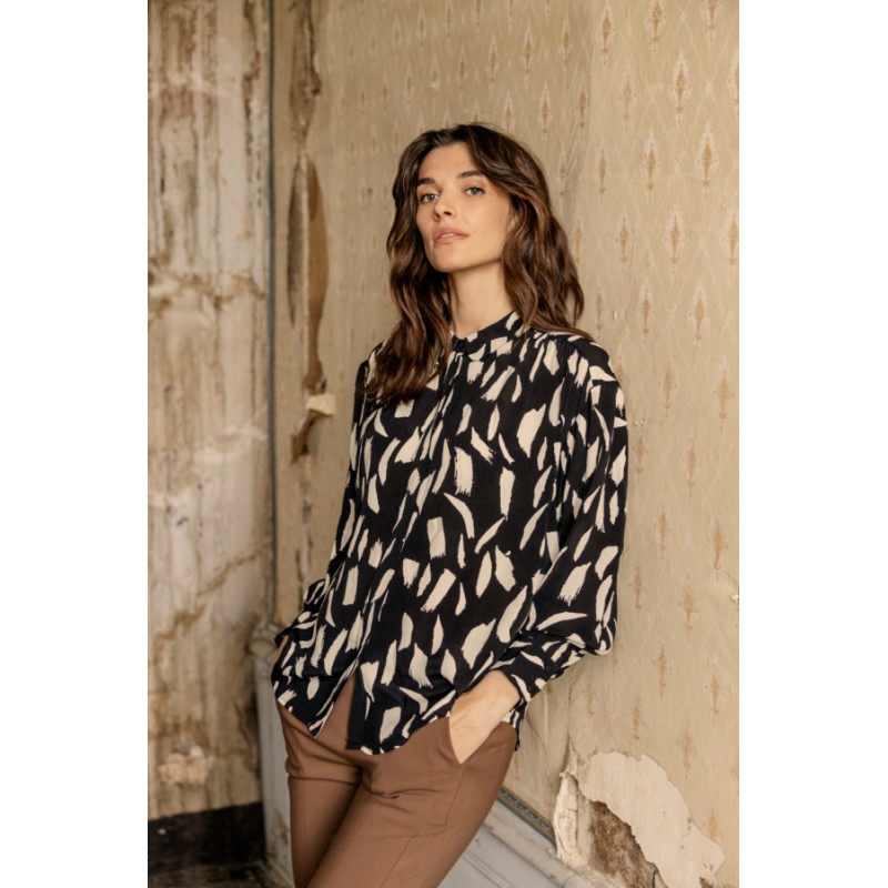 Fransa Geto Skjorte Med Grafisk Print - Sort