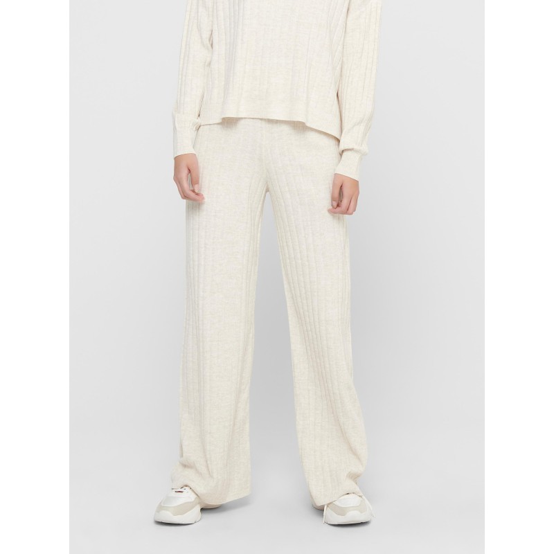 ONLY Tessa Strik kede Højtaljede Bukser - Pumice Stone