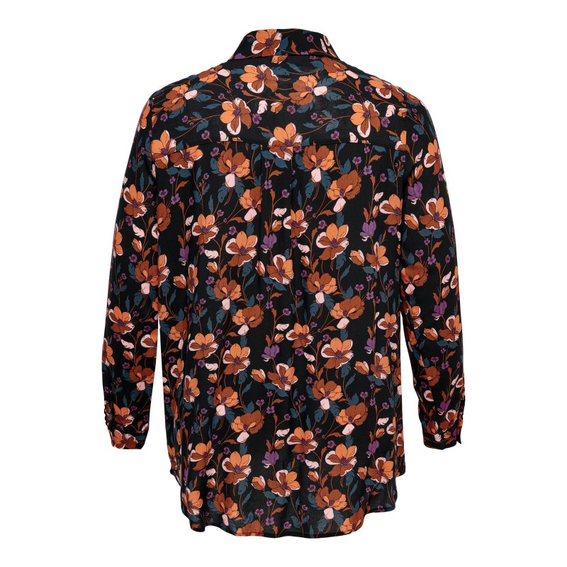 Only Carmakoma Plus Size Lolli langærmet skjorte - Sort