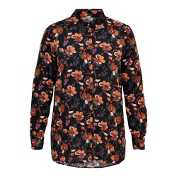 Only Carmakoma Plus Size Lolli langærmet skjorte - Sort