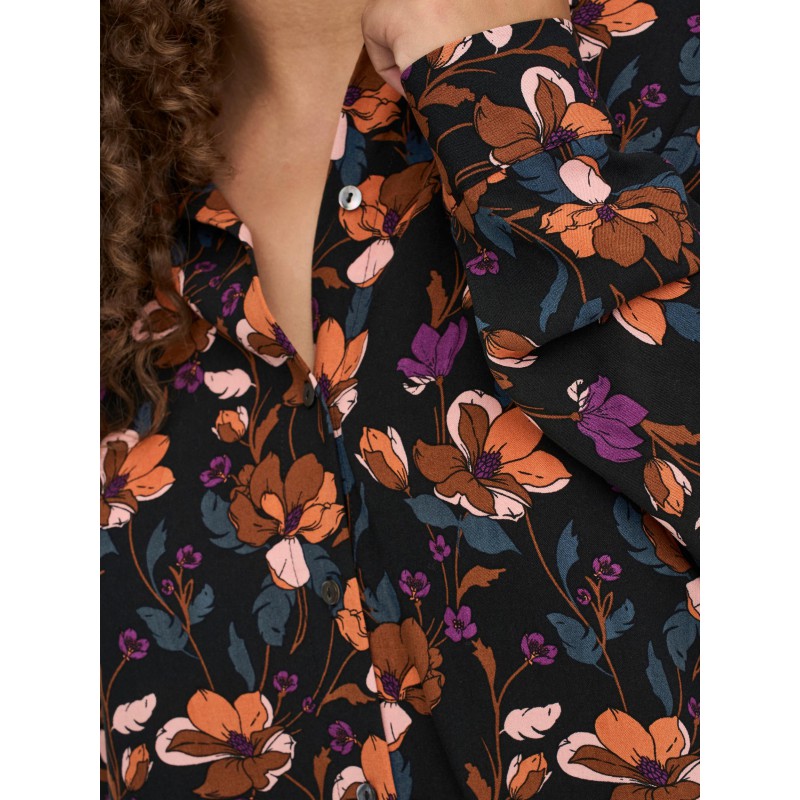 Only Carmakoma Plus Size Lolli langærmet skjorte - Sort