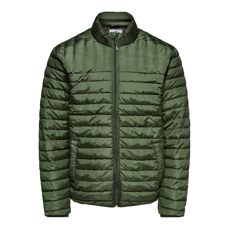 Only & Sons Paul quiltet højhalset jakke - Olive Night