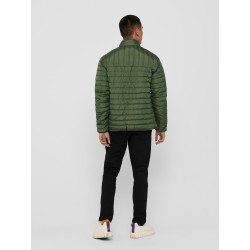 Only & Sons Paul quiltet højhalset jakke - Olive Night