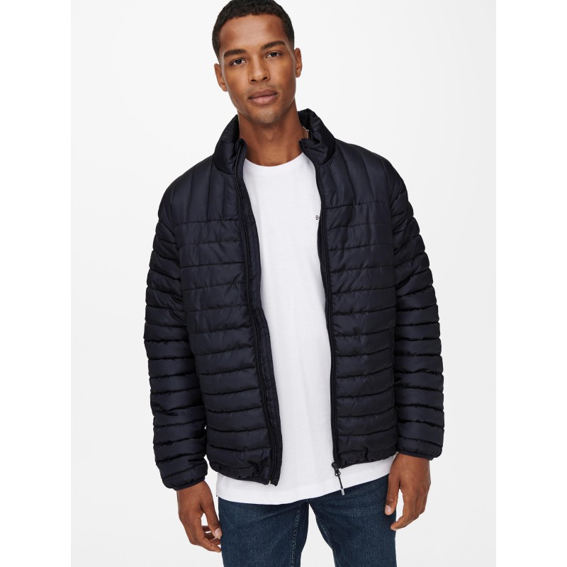 ONLY & SONS Paul Quiltet Højhalset Jakke - Dark Navy