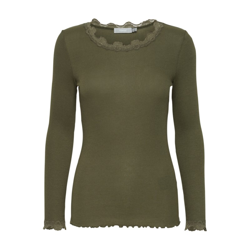 Fransa Zamond langærmet Blonde Top - Hedge Green
