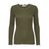 Fransa Zamond langærmet Blonde Top - Hedge Green