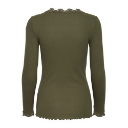 Fransa Zamond langærmet Blonde Top - Hedge Green