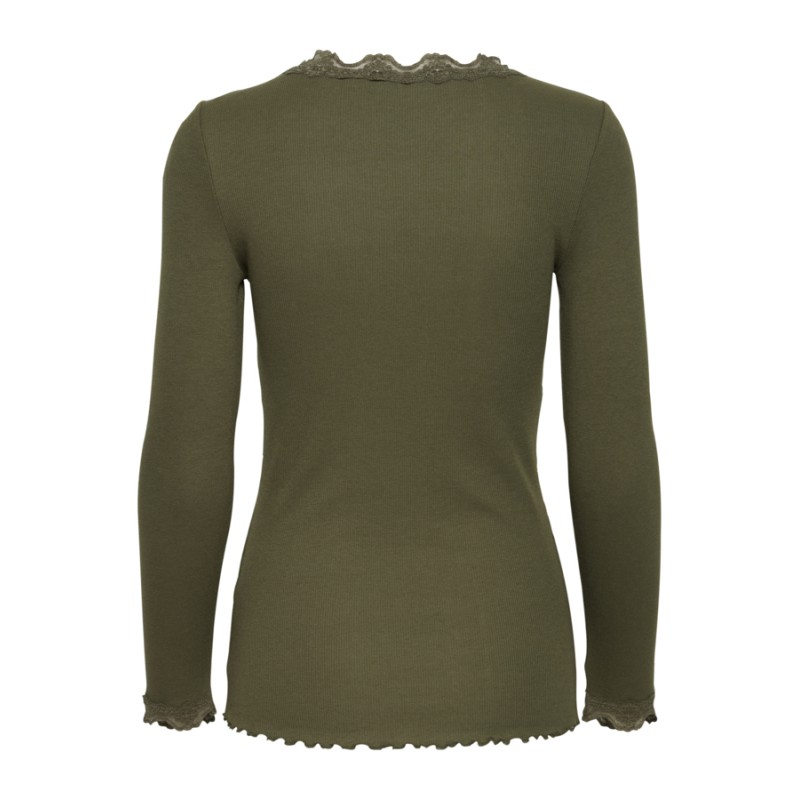 Fransa Zamond langærmet Blonde Top - Hedge Green