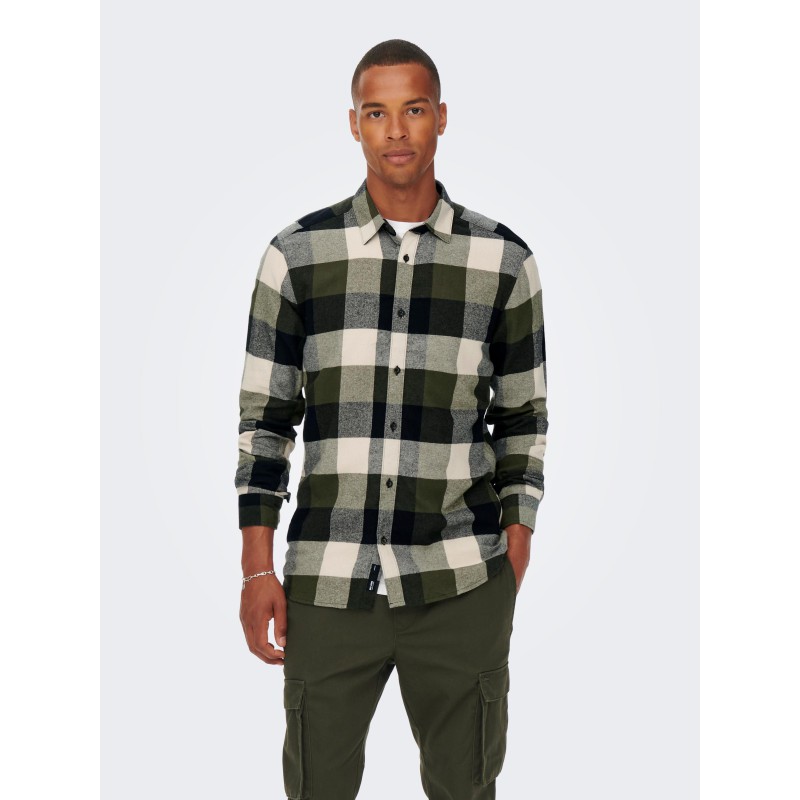 ONLY & SONS Gudmund L/S Ternet Skjorte - Forest Night