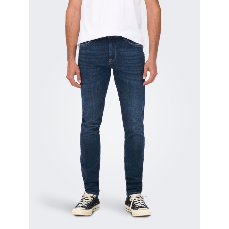 ONLY & SONS Loom Slim Jeans - Dark Blue Denim