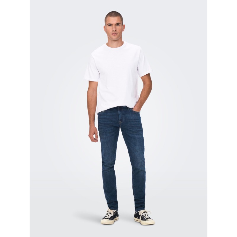 ONLY & SONS Loom Slim Jeans - Dark Blue Denim