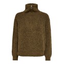 ONLY Baker Langærmet Zip Pullover Knt - Cocoa Brown