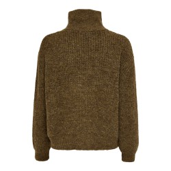 ONLY Baker Langærmet Zip Pullover Knt - Cocoa Brown