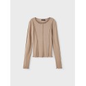 LMTD Fraw Langærmet Kort Top - Mocha Meringue