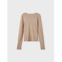 LMTD Fraw Langærmet Kort Top - Mocha Meringue
