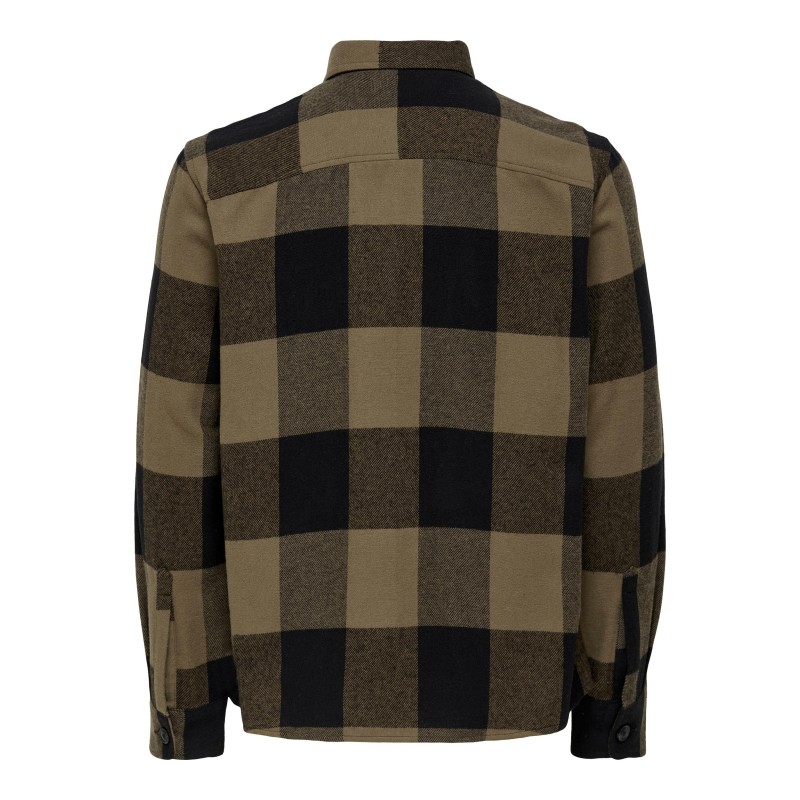 ONLY & SONS Milo Langærmet Ternet Overshirt - Partridge