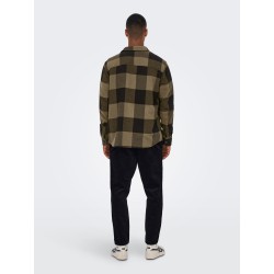 ONLY & SONS Milo Langærmet Ternet Overshirt - Partridge