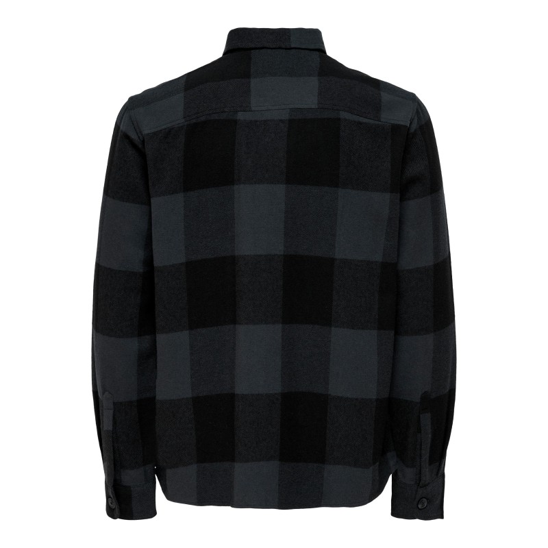 ONLY & SONS Milo Langærmet Ternet Overshirt - Dark Navy