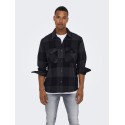 ONLY & SONS Milo Langærmet Ternet Overshirt - Dark Navy