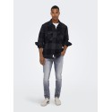 ONLY & SONS Milo Langærmet Ternet Overshirt - Dark Navy