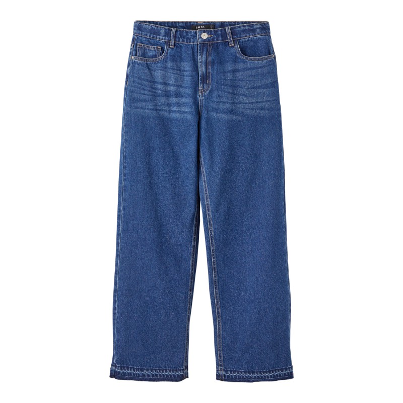 LMTD Letizza Dnm Højtaljede Straight Pant W. Ld - Dark Blue Denim