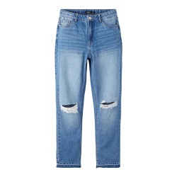 LMTD Letdizza Dnm Højtaljede Mom Pant - Medium Blue Denim