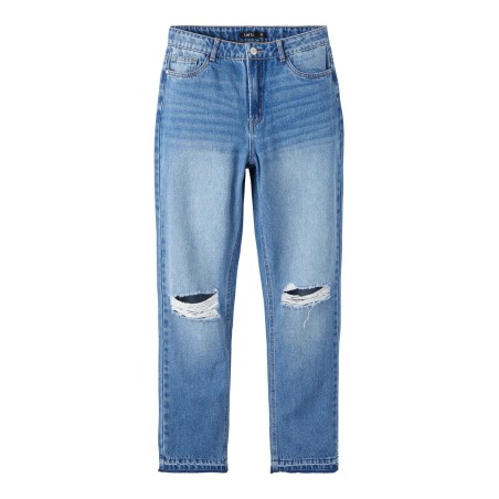 LMTD Letdizza Dnm Højtaljede Mom Pant - Medium Blue Denim