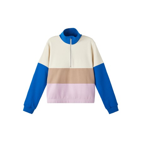 LMTD Nazip Langærmet Short Half Zip Sweat - Turkish Sea